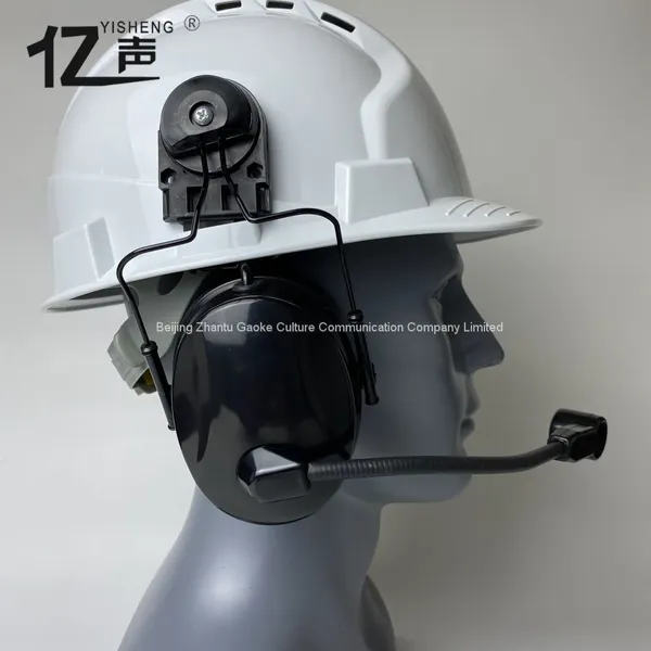 Hands-free Two-way Voice CommunicationsFull Duplex Wireless Noise Reduction Intercom Headset“YISHENG” YS-QSG-9PS Series Pure White Safety Hat photo-2
