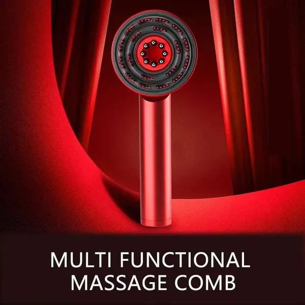 2024 New High QualityRed Light Therapy Heating Massage Comb High Frequency Vibration Soothing Hair Growth Scalp Massage Brush photo-4