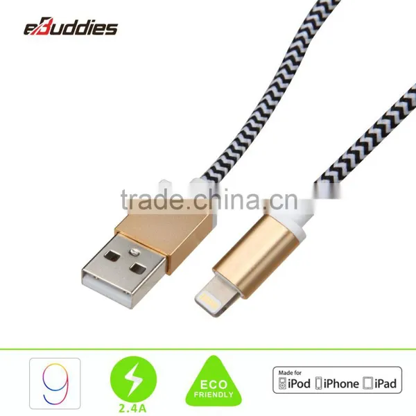 Aluminum Metal Laser Carving Housing MFi Braided Usb Cord Cable for IPhone photo-5