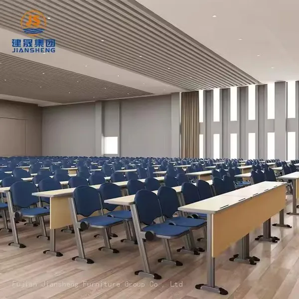JS Group Foldable Plywood Steel Desk Stackable Plastic Lecture Hall Chair With Desk Lecture photo-3