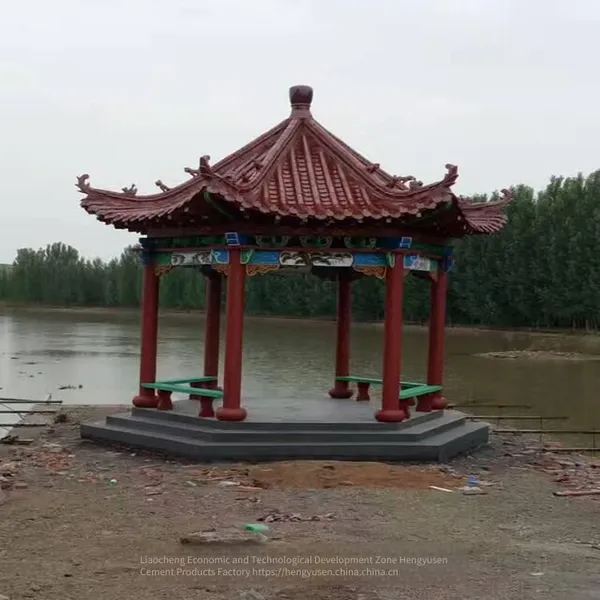 Manufacturer of Cement Imitation Wood Painted Archaized Pavilions and Painted Pavilions in Ancient Architectural Corridors photo-5