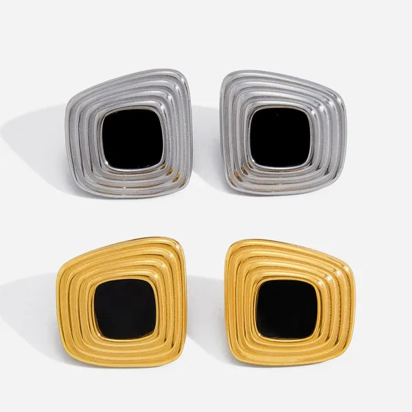 Trendy Water Drop Design Vacuum Earrings in Stainless Steel