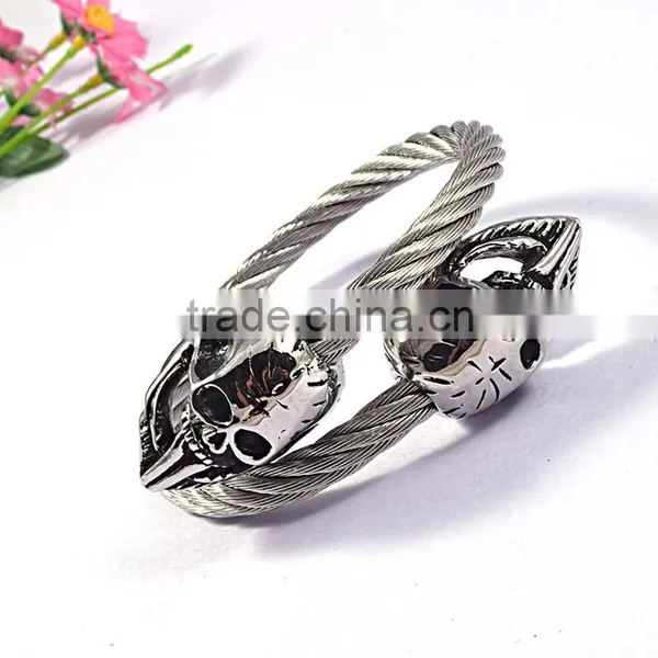 Fashion Bracelets 2016 Bangles Stainless Steel Skull Bracelet photo-3