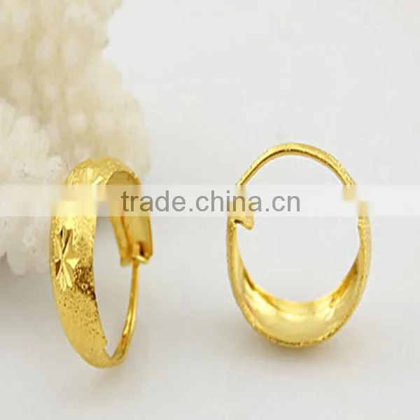 Jewelry Earring Factory China 2015 New Design Fashion 24K Gold Plated Hoop Earrings photo-3