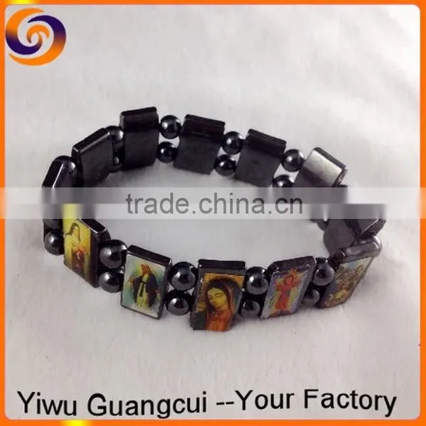 Wood Bracelet With Epoxy Logo Sticker photo-5