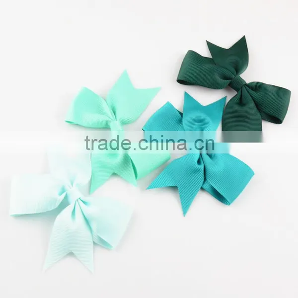 Grosgrain Ribbon Silk Bow With Hair Clips in 27colors - Cheap Children Girl Hair Accessories Handmade Bowknots photo-4