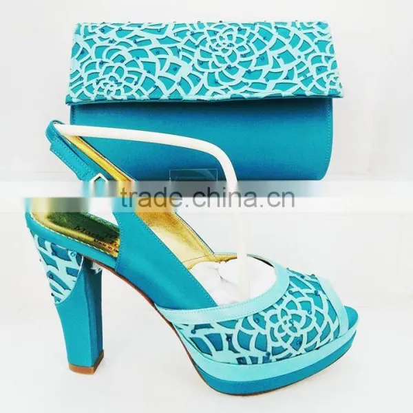 Italian Shoes and Bag Set African Women High Heels Sandals Shoe Matching Clutch Bag photo-2