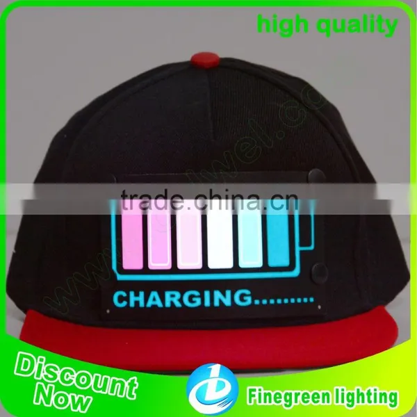 New Style el Panel Hat,.el Panel Cap Electroluminescent Hat With Snap Button photo-2