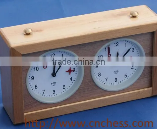 HIGH-QUALITY ANALOG WOOD MECHANICAL CHESS CLOCK photo-4