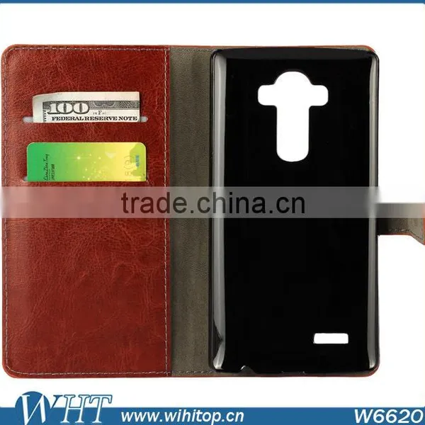 Wallet Style Magnetic Buckle Flip Cover Stand PC+PU Leather Case for LG G4 photo-4