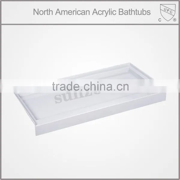 North America Market UPC/cUPC Certified Shower Base for Canada, Three Tile Flange, Cupc Acrylic Shower Base
