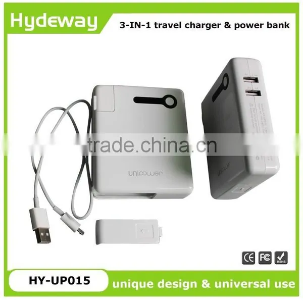 Universal Wall Charger With Battery Portable Phone Charger HY-UP015 AC Plug Travel Charger photo-2