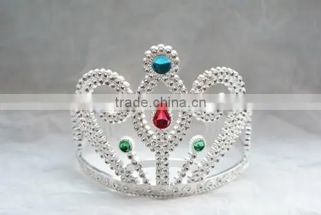 9cm Highx12cm Diameter Metallic Silver Plastic Tiara Princess Tiaras and Crowns photo-2