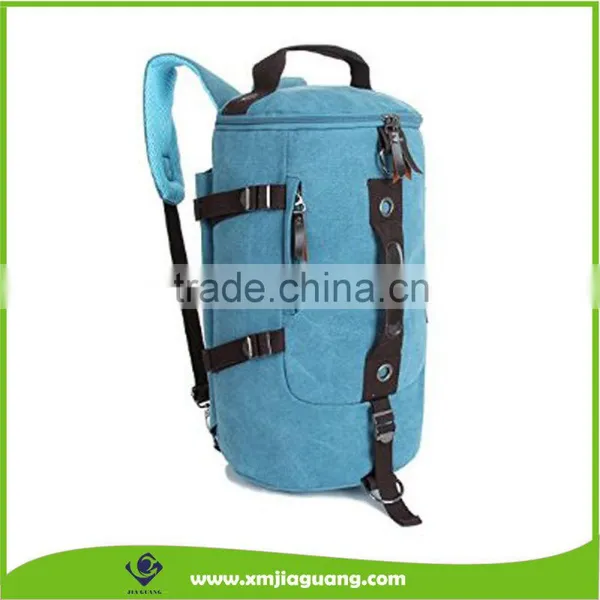 Unisex Canvas Multi-purpose Sport Bag, Barrel Backpack, Double Zipper Daypack photo-4