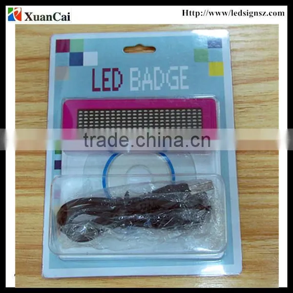 led badge name card