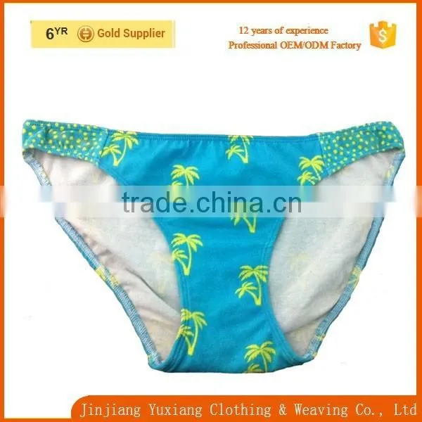 2015 Hot Fashion Printing Tree Green Young Girl Cotton Panty