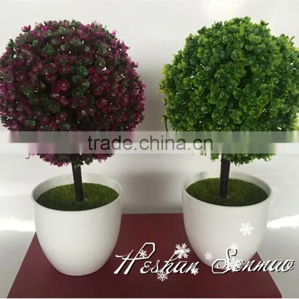 015 Newly Plastic Round Artificial Grass Ball Artificial Topiary Grass Ball Bonsai for Table Decoration photo-3