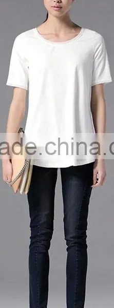 Custom Pain Cotton Woman T-shirt With Your Own Logo