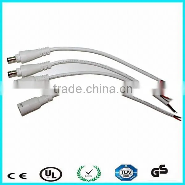 Male and Female Lock dc Connectors White Power Cable With Open End photo-4