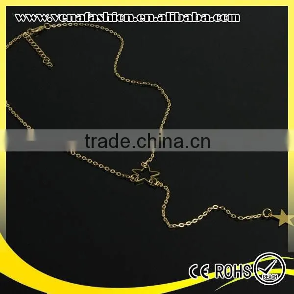 Star Gold Long Necklace Jewelry, Long Tassel Necklace photo-4