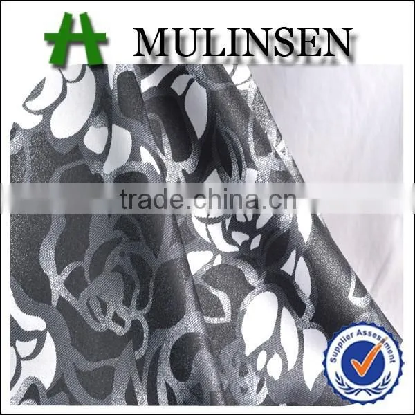 Mulinsen 100 Polyest Satin With Twist Hot Stamping Foil Recycle Polyest Fabric