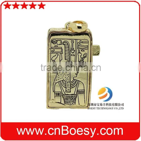 Custom High Quality Full Printing Mini Gold Metal Box Usb Drive photo-3