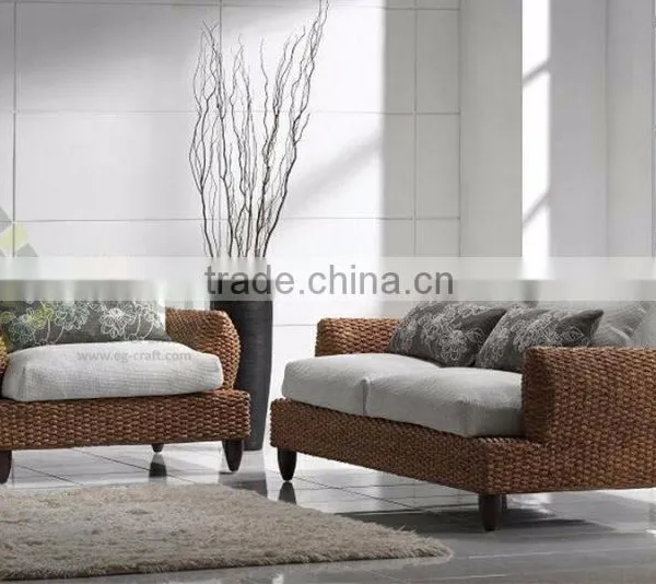 Wicker Traditional Sofa Set - Water Hyacinth Material Outdoor Collection