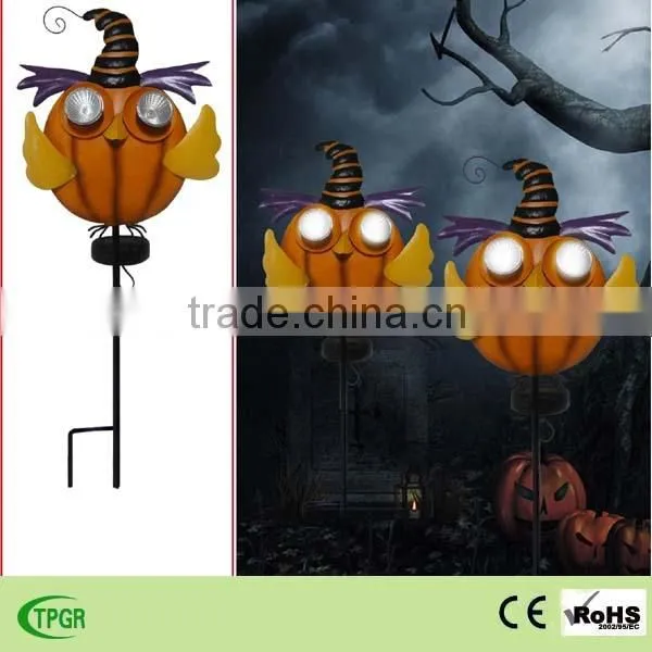 Metal Pumpkin Halloween Decoration Solar Stake