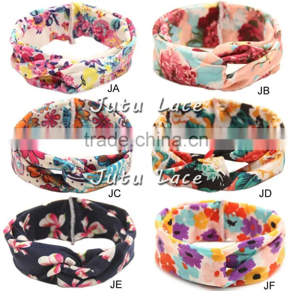 New !!Small Torx Baby Lace Knitting Cross Hair With Children in Europe and the Elastic Lace Hair Hoop Head With Seven Color photo-3