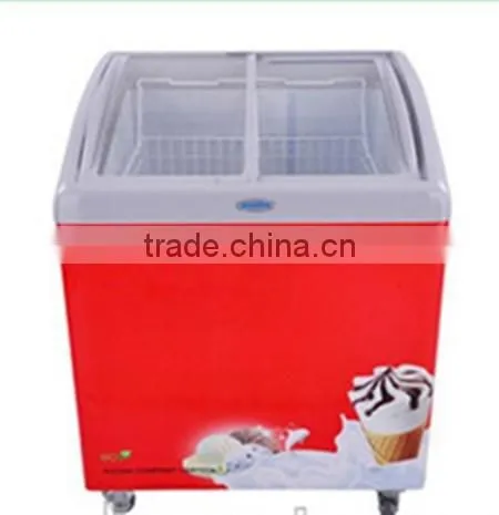 Curved Sliding Glass Door Chest Showcase in SD -- 182L photo-4