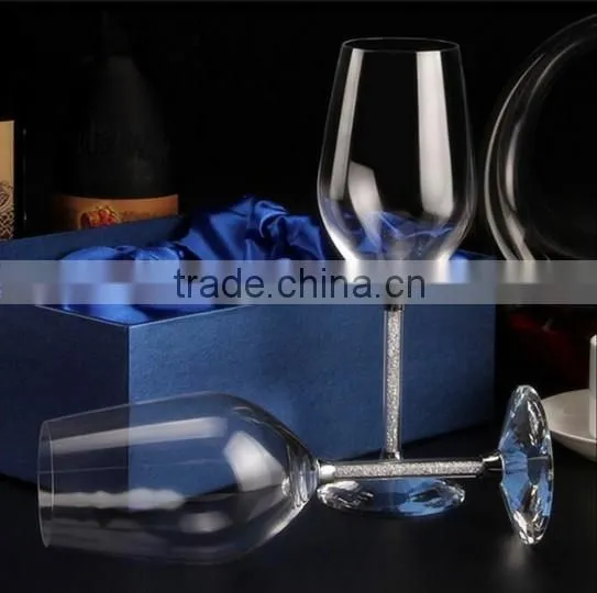 Manufacture Crystal Diamond Filled Inside Stem Red Wine Glasses Cup for Wine R-3045 photo-6