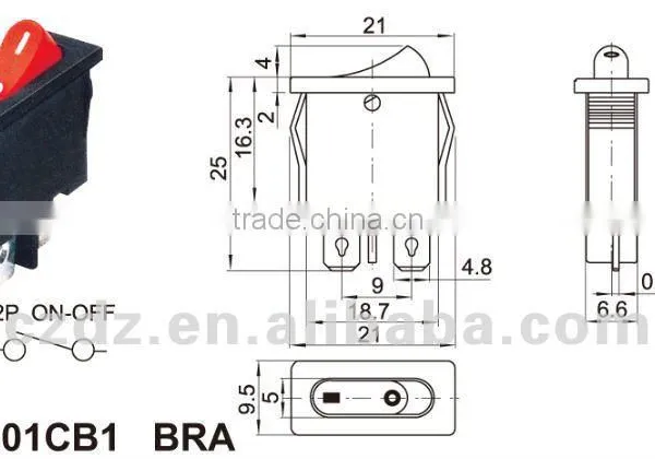 Double Pole Small Pin Mini Rocker Switch T120,rocker Switch Used in Desk USB Mini Fan photo-2