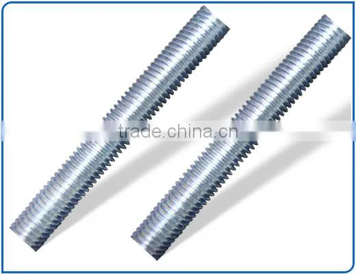 Blue-white Zinc Plated Threaded Rod