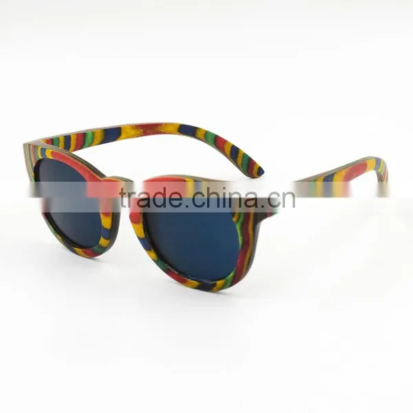 Multi Color Skateboard Wood Layers Sun Glsses Unisex Eyeglasses Factory Outlet