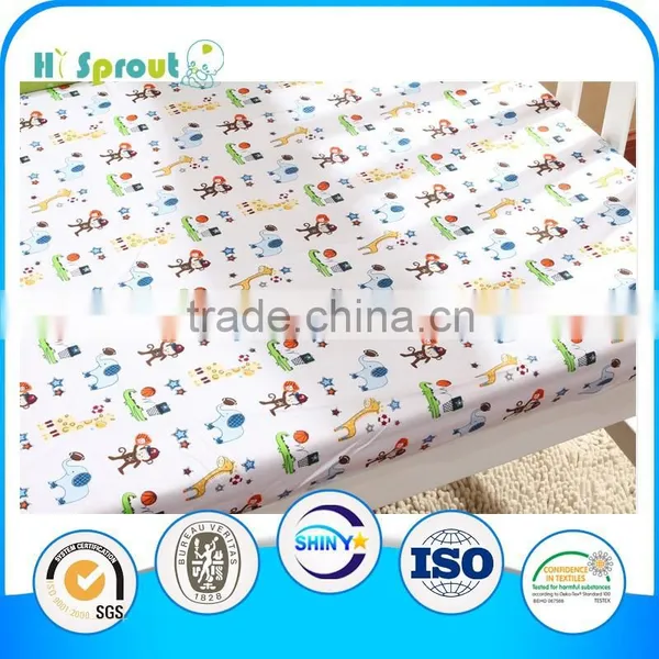 Cartoon Printing and Soft Baby Crib Sheet