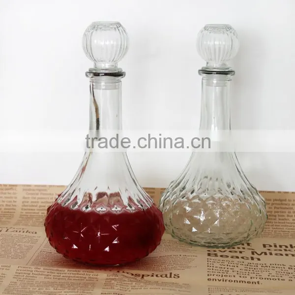 Wholesale Glass Vodka Rum Martini Bottles With Glass Lid