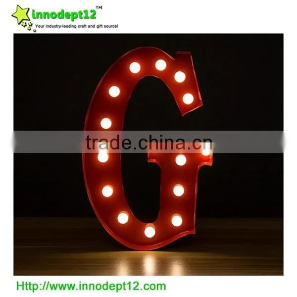 Metal Letter "G" Vintage Marquee Light Letters