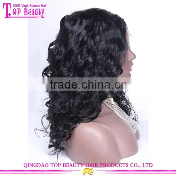 Best Selling 18 Inches Brazilian Huamn Hair Wig Natural Wave 8A Grade Glueless Full Lace Wigs photo-2