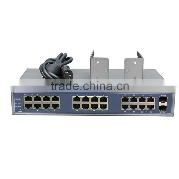 24 Port Full Giga Switch With 2 SFP Optical Fiber Ports Samll Metal Housing photo-2