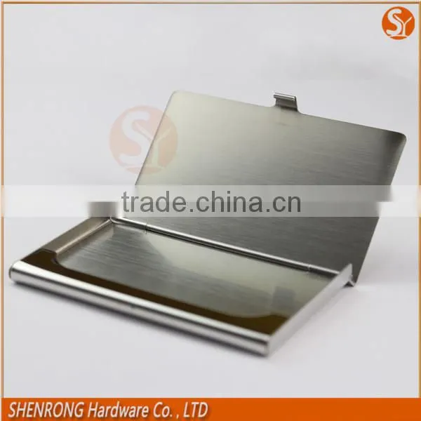 Inside and Outside the Whole Brushed Surface Stinless Steel Metal Name Card Holder Business Card Case photo-3