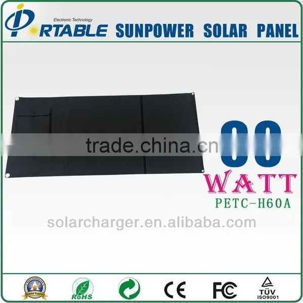 60W 23% High Efficency Folding Solar Travel Bag