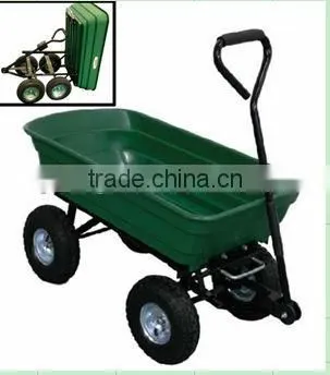Manual Power Source Garden Cart Four-wheel Plastic Tipper Cart Multi-Purpose Plastic Pull Cart photo-2