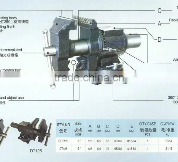 Multi-function 360 Jaw Rotation and Swivel Bench Vise 5" photo-6