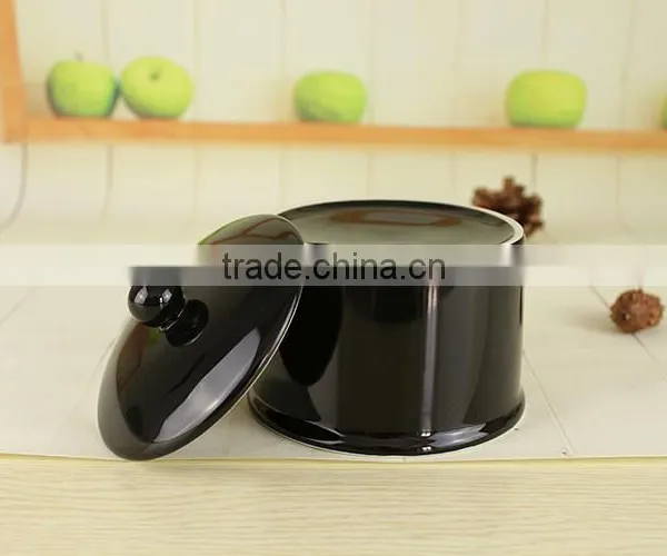 Factory Wholesale New Ideas Novelty Black Ceramic Casserole Stew Pot With Lid photo-6