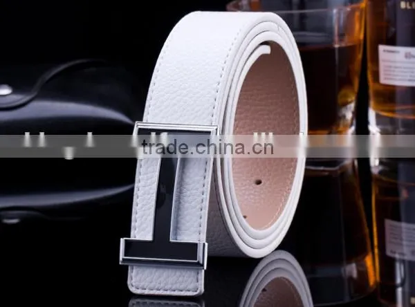 High Quality Leather Belt Genuine Smooth Buckle Leather Belt photo-2