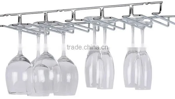 Household Under Cabinet Wire Wine Glass Rack photo-3