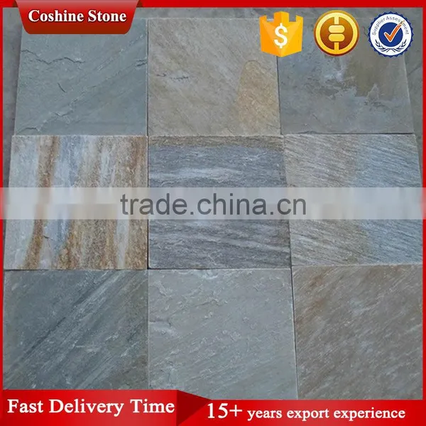 Regular 300*300 Patio Split Face Natural Multicolor Slate Tile photo-2