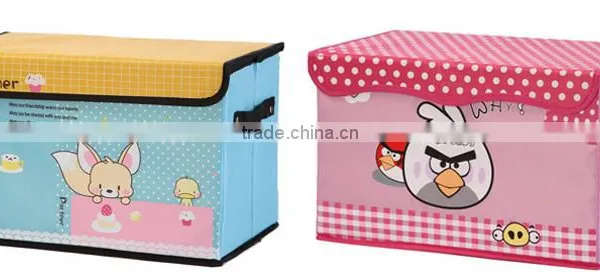 Cartoon Oxford Cloth Storage Boxes,fabric Non Woven Storage Bins,collapsible Foldable Storage Packing Box With Lid and Handle, photo-4