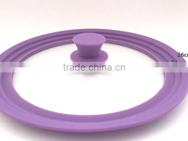 The Large Universal Pot Pan Lid Tempered Glass Cover With Silicone Rim photo-3