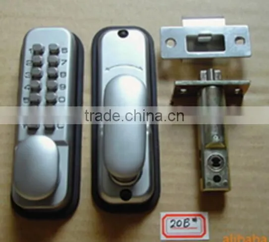 UK Push Button Mechanical Keyless Locks Stain Chrome for Hotel Door Lock photo-3